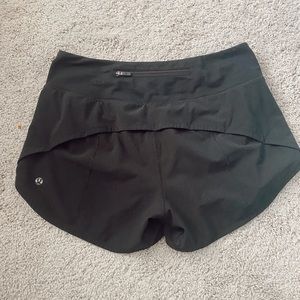 lululemon black highwasted speed up shorts